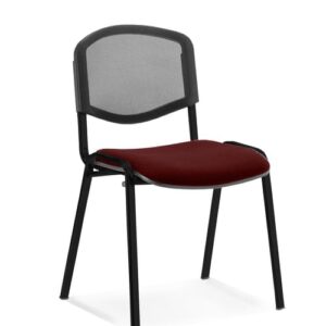 ISO Stacking Meeting Chair Bespoke Mesh Back And Colour Fabric - Image 1
