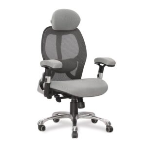 Willard Ergonomic Luxury High Back Executive Mesh Chair with Chrome Base Certified for 24 Hour Use - Grey - Image 1